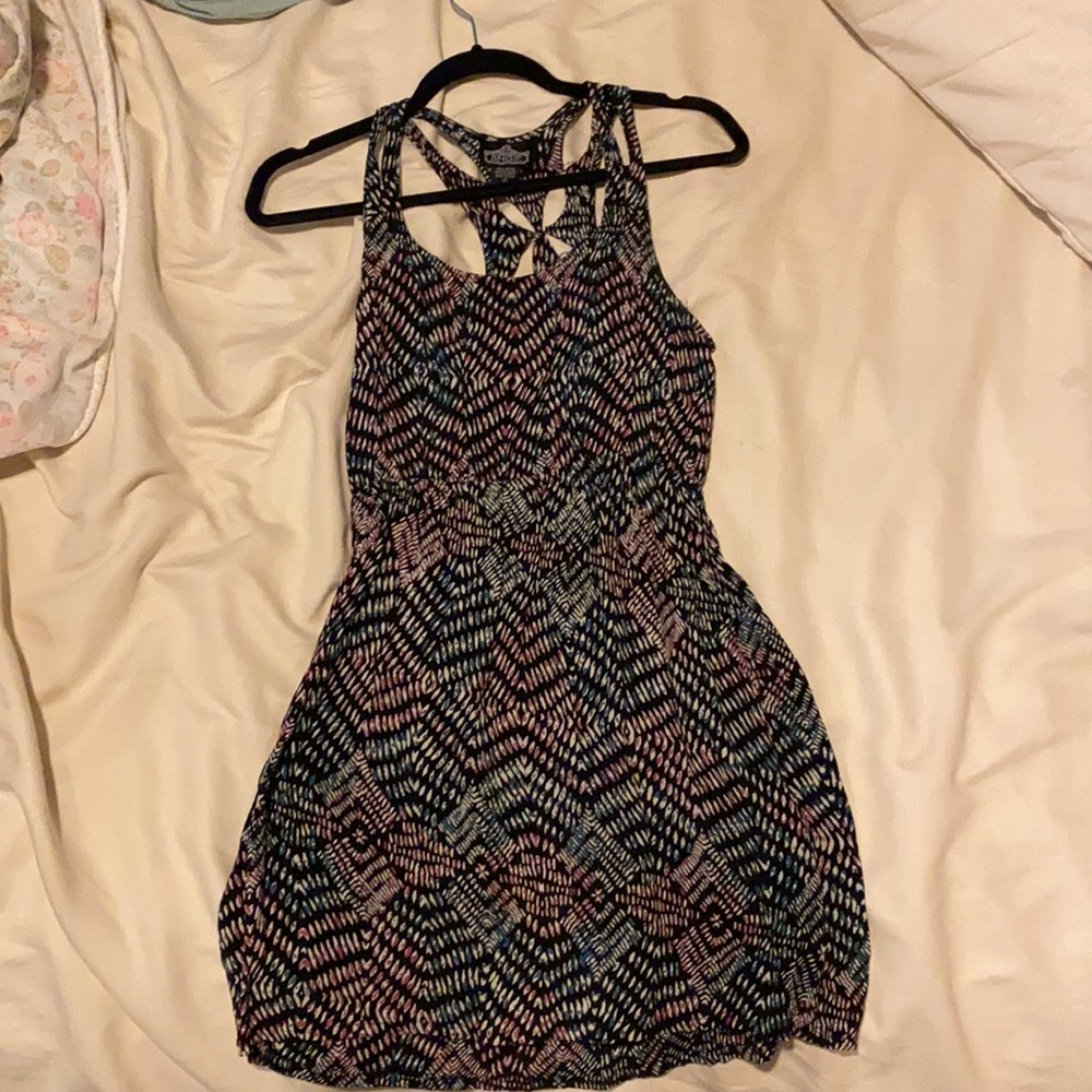 Black/Multicolored Dress with back cut-outs design